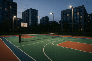 Desain-lapangan-olahraga-multifungsi-modern-di-area-perkotaan-sportflooring